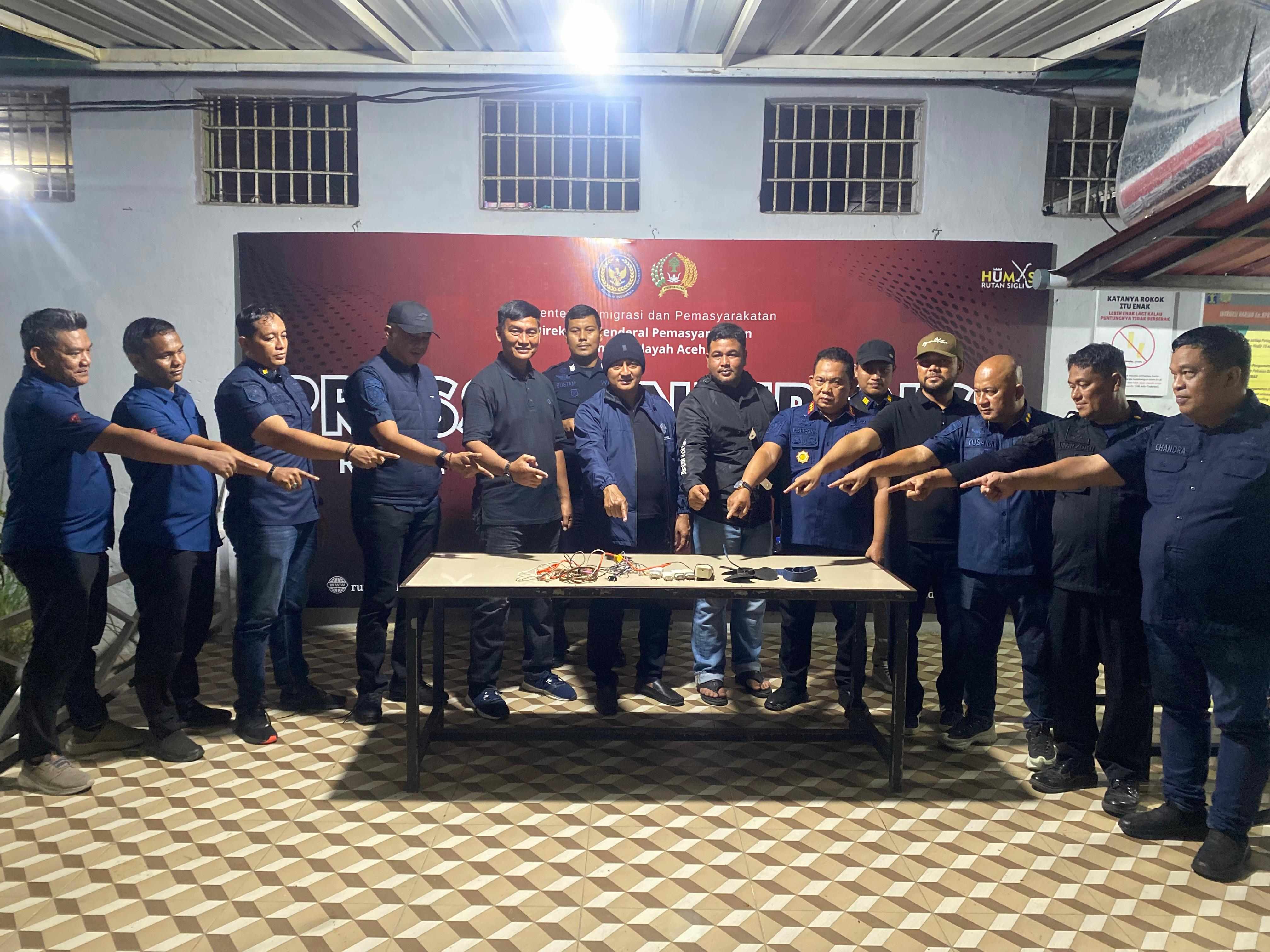 Perkuat Deteksi Dini, Tim Satops Patnal Kanwil Ditjenpas Aceh Razia Mendadak Rutan Sigli